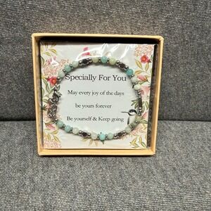 Beaded Bracelet Handmade Gift Green Mixed One Size